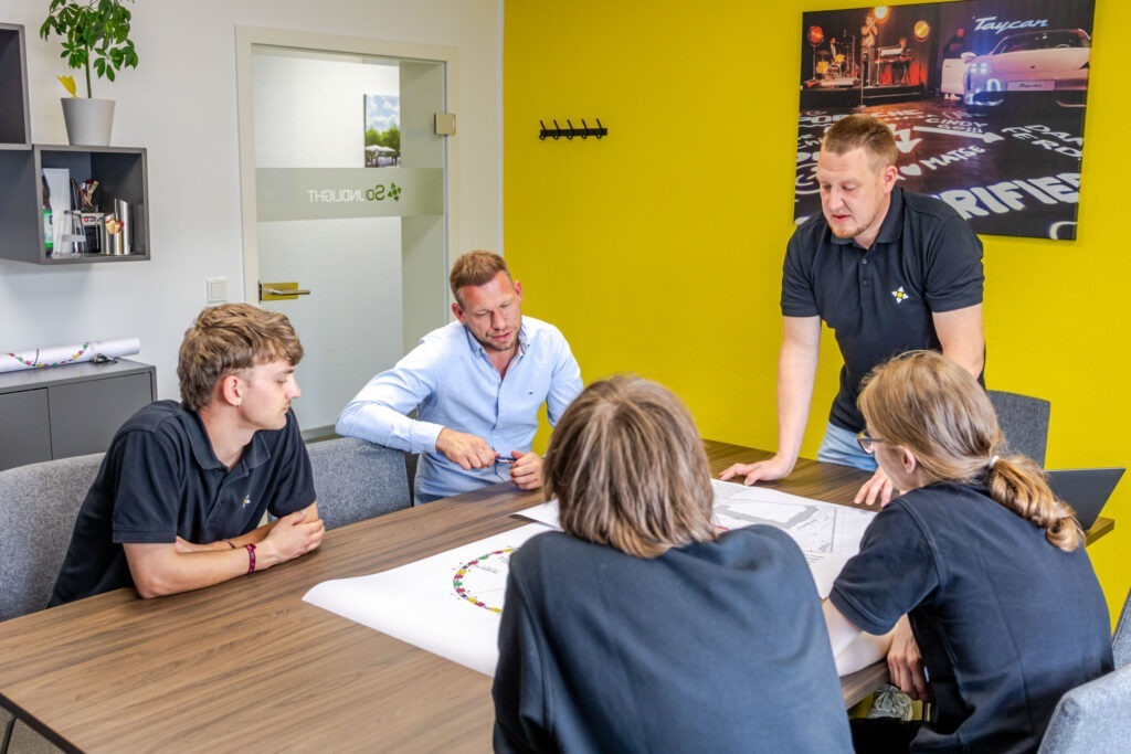 Team im Beratungsgespräch bei Soundlight