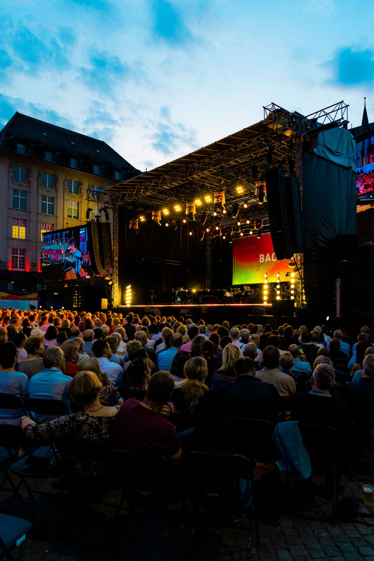 Open-Air-Bühne beim Bachfest auf dem Marktplatz Leipzig
